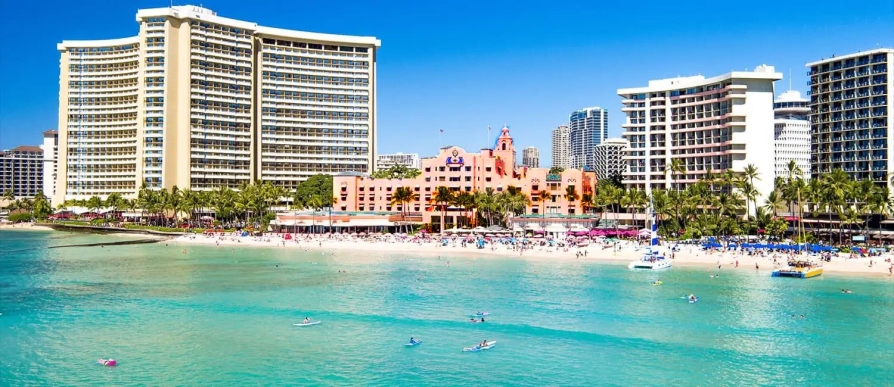 Image: Pink Palace located at ocean front