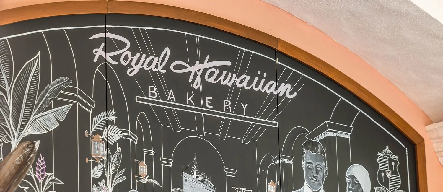 Chalk art sign of Royal Hawaiian Bakery