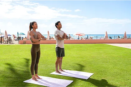 A photo of the morning yoga