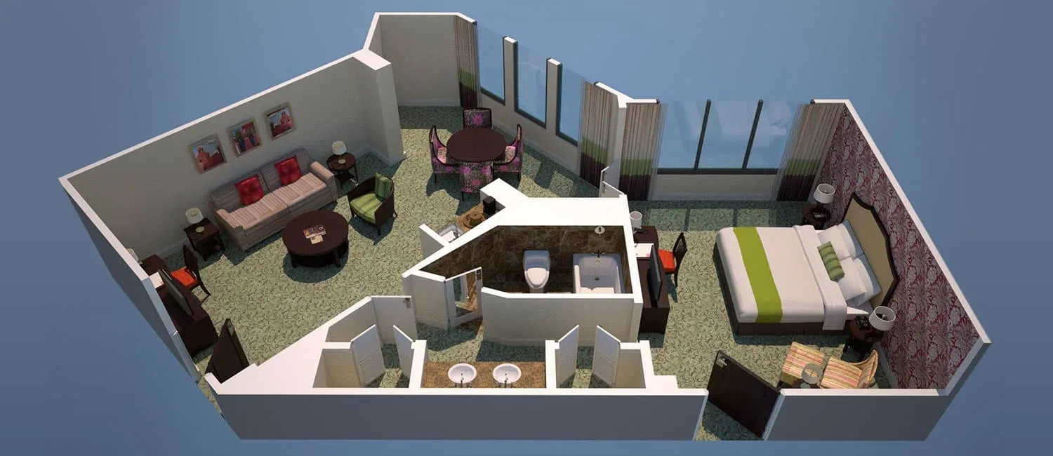 Floor plan of the Historic Garden Suite.