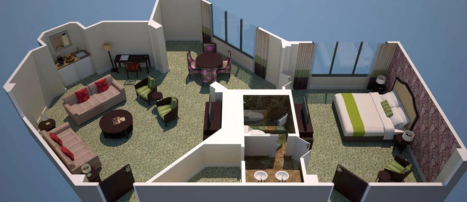 Floor plan of the Historic Ocean Suite.