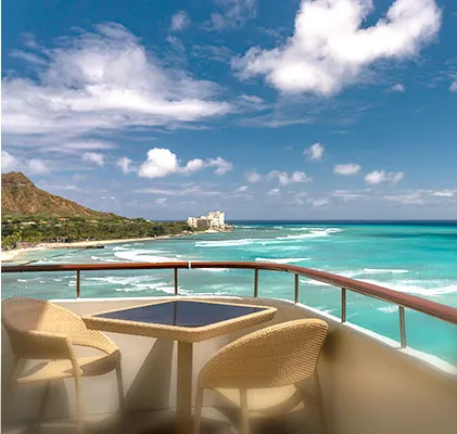 Photo of the ocean view from the balcony
