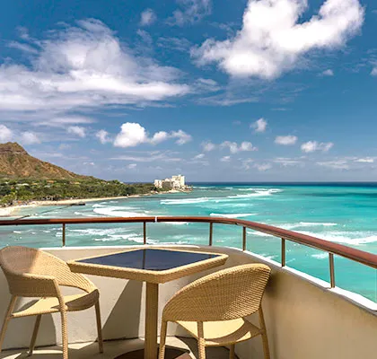 Photo of the ocean view from the balcony