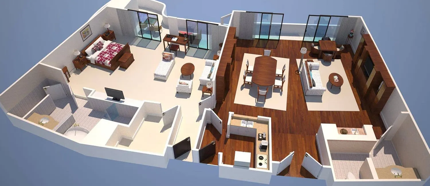 Floor plan of the Ali‘i Suite.